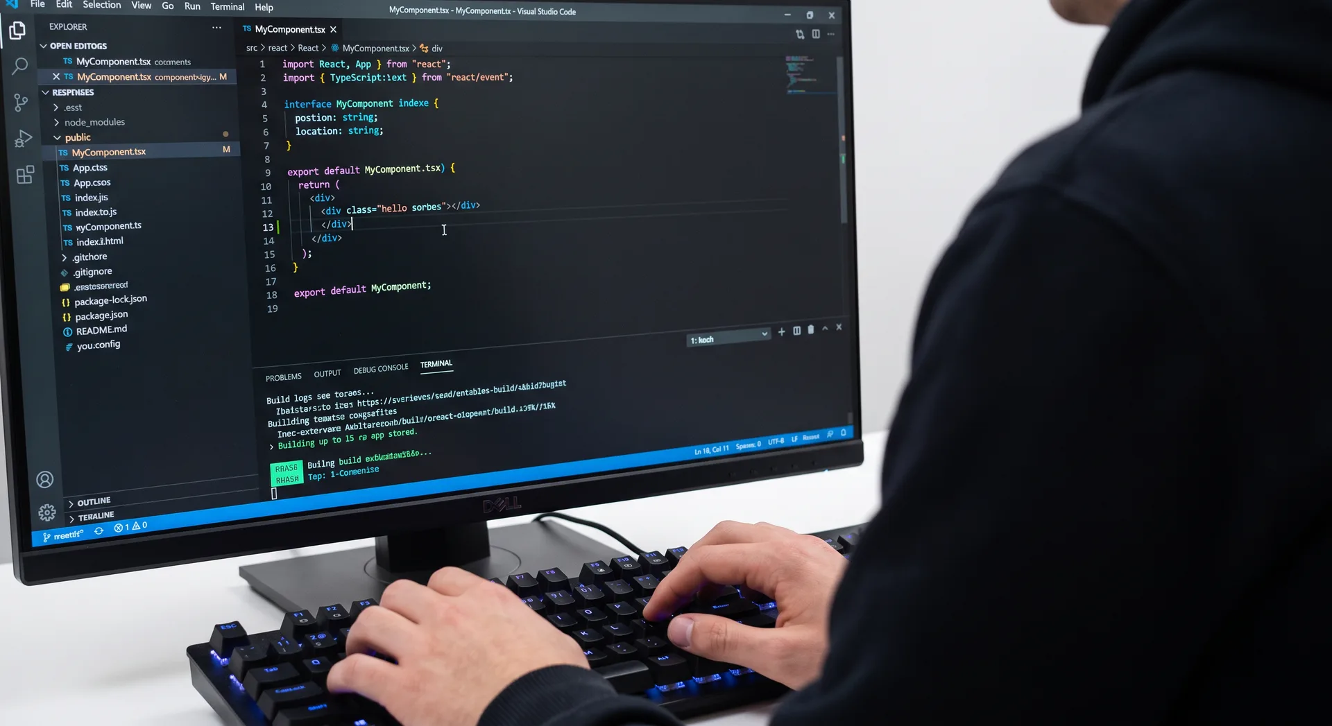 Code-editor met een integratie van een AI-model in een bedrijfsproces